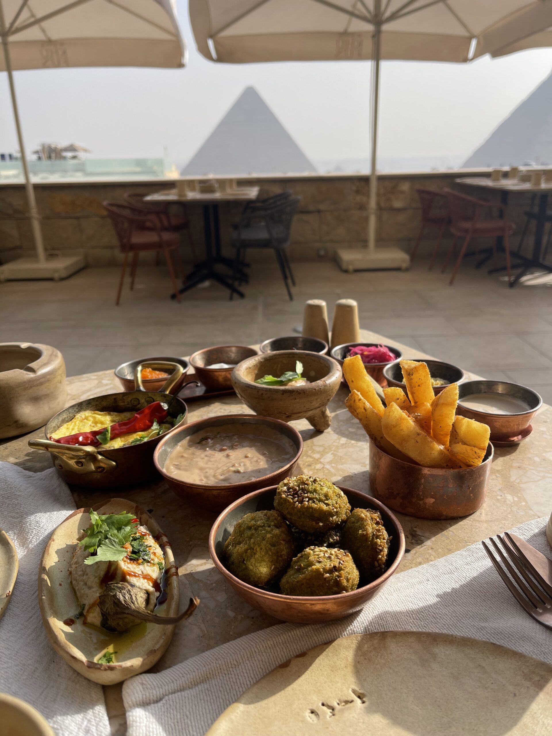 Egyptian Breakfast by the Pyramids